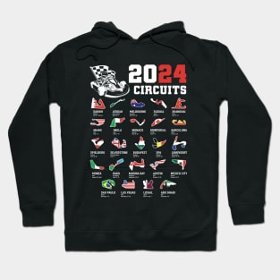 Formula one 2024 circuits calendar Hoodie